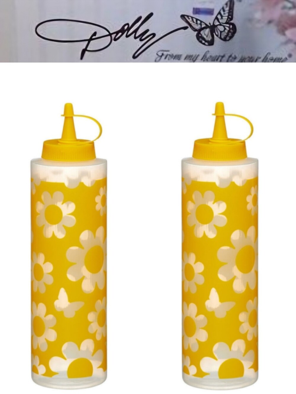 Dolly Parton Floral Squeeze Bottles - Set of 2- Yellow